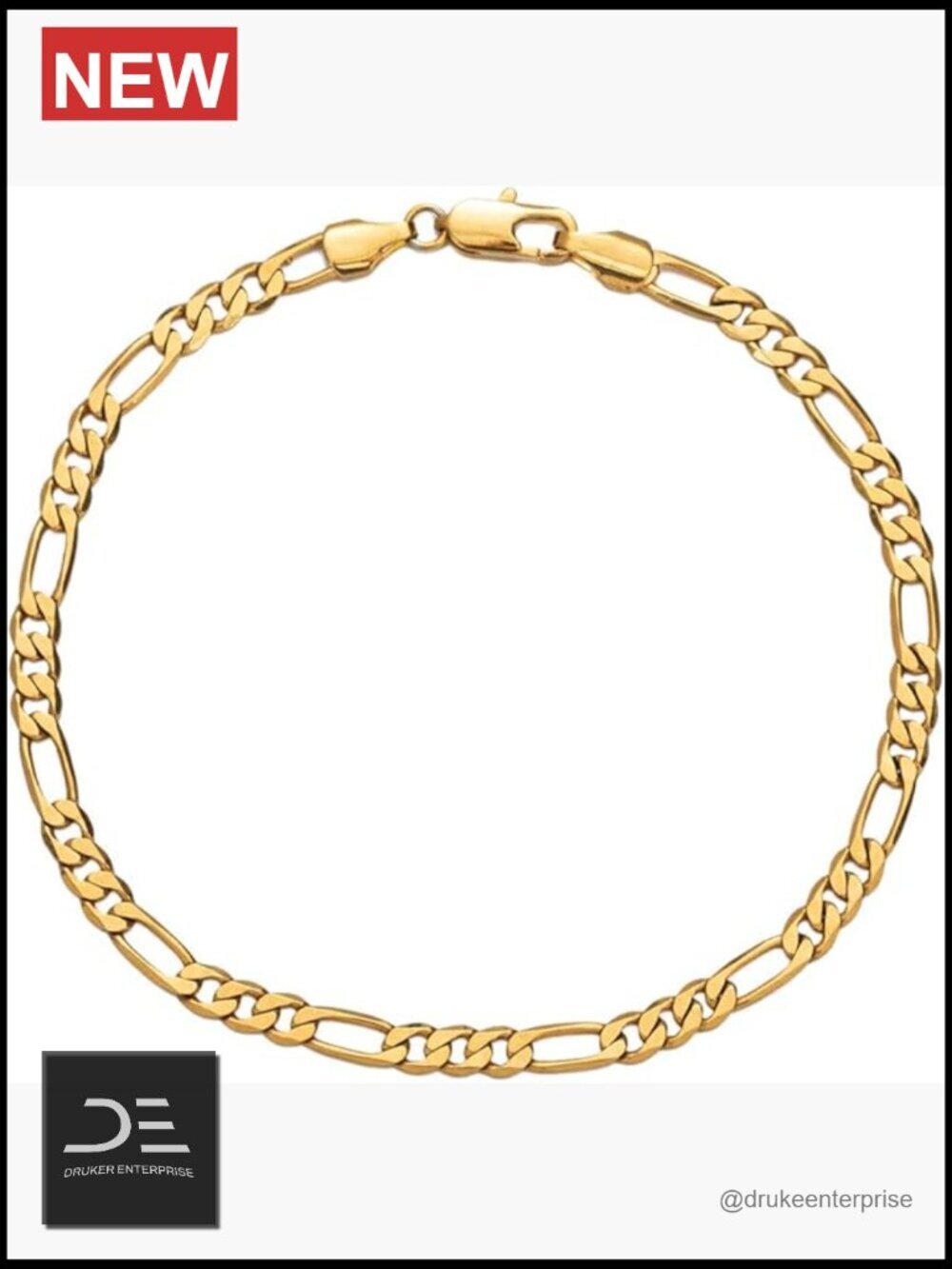 14K White Gold Plated Cuban Link Figaro Anklet Bracelet for Women Men